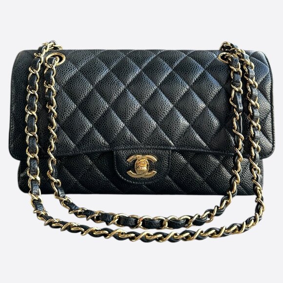 CHANEL Handbags - Chanel Black Caviar Quilted Medium Flap Bag